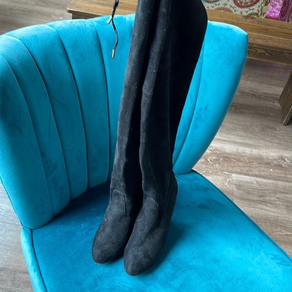 Steve Madden Shoes - Steve Madden Over The Knee/Thigh High Lace Tie Sock Boots High Heel in black